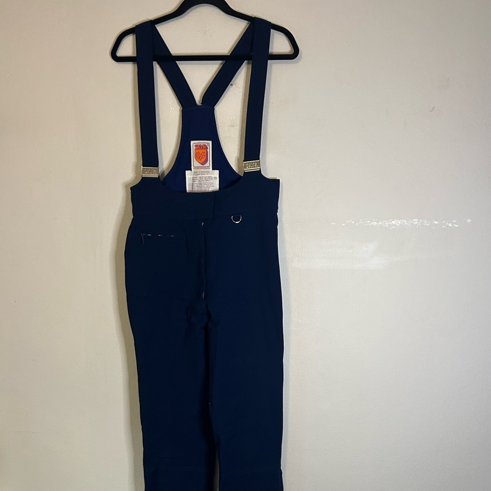 Skyr Navy Vintage Wool Ski Bibs
